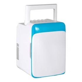 Portable Cooler Compact Mini Refrigerator For Bedroom Office Car Boat Dorm Skincare (Capacity: 10 L, Color: Blue & White)